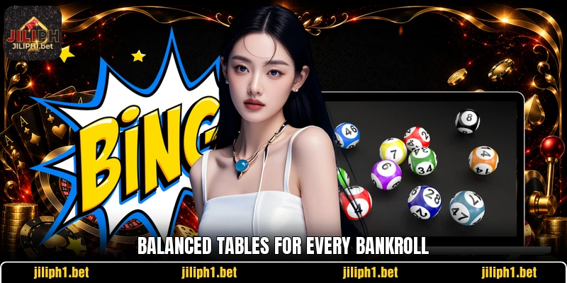 Balanced tables for every bankroll